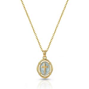 Bheop Cross Necklace for Women Trendy Dainty 14k Gold Silver Plated Cross Pendant Charm Necklace Chain Cute Christian Religious Faith Catholic Easter Jewelry Gifts