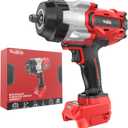 Cordless Impact Wrench 1/2" Compatible with Milwaukee 18V Battery, 1600Ft-lbs(2200N.m) High Torque Impact Gun Heavy Duty, Brushless Electric Power Impact Driver with 4 Speed Modes & LED Work Light