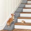 Small Dog Ramps/Stairs for Stairs, Foam Pet Ramp Stairs for Any Staircase, Non-Slip Dog Pet Steps for Small Dogs, Stair Ramp for Injured Dogs and Older Cats with Anti-Slip Strip, 6 Pack (Gray-Pack 6)