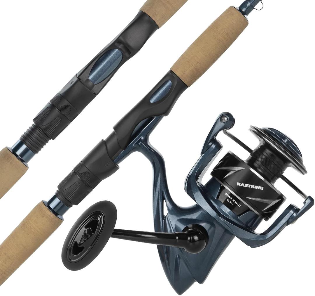 KastKing ReKon Saltwater Fishing Rod and Reel Combo, Fishing Poles & Reels Combo, Graphite Blank, Zirconia Rings, NyliTech Frame & Rotor, EVA Handle, Uplock Reel Seat, 7'0" Medium & 3000 Reel
