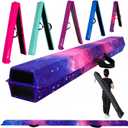 Marfula Folding Gymnastics Beam Foam Balance Floor Beam - Extra Firm - Suede Cover - Anti Slip Bottom with Carry Bag For Kids/Adults Home Use, Magic Star, 8 Ft