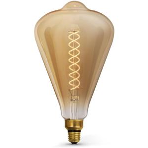 Feit Electric Vintage Exposed Filament Amber Glass LED ST52 with a Medium E26 Base Light Bulb - 60W Equivalent - 10 Year Life - 300 Lumen - 2100K Soft White - Dimmable | Original Vintage