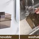 Toothbrush Holder Toothpaste Holder with Wall Mounted Metal Frame & Plastic Black Bathroom Organizer with Tape for Bathroom Toothbrush Toothpaste Floss Makeup Brush Razor - one Pack