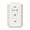 Multi Plug Outlet, USB Wall Charger, Surge Protector, 7 Outlet Extender with 4 USB Charging Ports (2 USB C) 1680J Power Strips Outlets with Night Light, Wall Plug Adapter Spaced for Home Travel Office