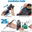 WEP 937D-I 3 Cordless Soldering Iron Kit Compatible with Milwaukee 20V/18V Battery, with Integrated Iron Holder, Digital Display, 6 Soldering Tips, Adjustable Temperature, Auto Sleep & Shutdown