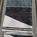 Hedlive Moroccan Machine Washable Geometric Area Rug - 6'x9', Soft Farmhouse Non Slip Blue/Grey Carpet for Living Room, Bedroom, Dining Room, Office