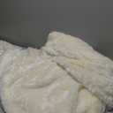 Tuddrom Decorative Extra Soft Fuzzy Faux Fur Throw Blanket 50" x 60",Solid Reversible Long Hair Shaggy Blanket,Fluffy Cozy Plush Comfy Microfiber Fleece Blankets for Couch Sofa Bedroom,Cream White