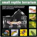 Jumping Spider Enclosure, Acrylic Cabin Terrarium with Sloped Roof & Magnetic Front Door, for Arboreal Pets, Mantis, Small Reptile Habitat (Transparent Color, L 7.9",W 3.9",H 5.9")