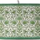 Green Floral Dish Drying Mat for Kitchen Counter 18x24 Inch Spring Summer Flowers Drying Mats Microfiber Absorbent Dish Drainer Pad Reusable Washable Dish Draining Mat for Coffee Bar Sink
