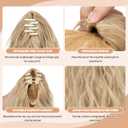SARLA Claw Clip in Ponytail Extension 13 Inch Fluffy Short Synthetic Curly Wavy Pony Tail Hairpiece for Women Platinum Blonde