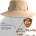 FURTALK Sun Hats for Men Fishing Hat UPF 80+ Foldable Wide Brim Outdoor Hiking Beach Summer Hats (Khaki)