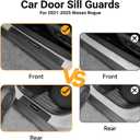 Door Sill Guards Compatible with Nissan Rogue 2021-2025 2026 Accessories ABS Material Door Sill Protector Plate Decoration Front and Rear Door Pedal Kick Protection