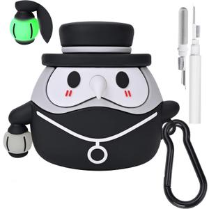 Compatible with Airpods 3rd Generation Cute case Cover, Luminous Medieval Plague Doctor Anime Design Compatible with Airpods 3 case 2021 TPU Silicone Case