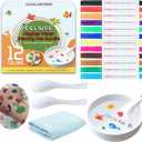 Kiddies Create Magical Floating Drawings Bundle, 12 Colors Magic Drawing Pens for Kids Water, Magical Water Painting Pen Set with Spoons & Towel, Water Art Markers for Tattoo, Gifts for Boys & Girls