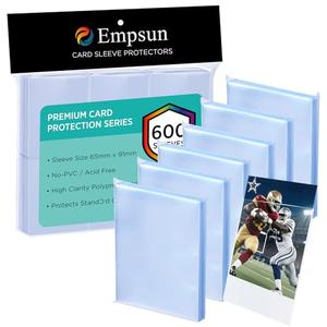 Empsun 600 Count Clear Penny Soft Sleeves: Trading Card Sleeves, Soft Protectors Fit for Standard Cards, Sports Cards, TCG/MTG Game Cards, Baseball Cards