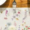 Wildflowers Floral Table Runner, Summer Fall Table Decoration with Meadow Grass and Botanical Print for Kitchen Dining Table or Home Party, 13x75 Inch