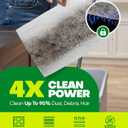 60 Count Dry Sweeping Cloths Refills for Swiffer Sweep + Mop, 4X Clean Power Sweeper Mop Pads to Clean Hair, Dirt, Dust, Disposable Unscented Dry Cloths Refills for Mopping Home, Bathroom, Kitchen