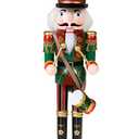 Clever Creations Green Drummer 12 Inch Traditional Wooden Nutcracker, Festive Christmas Dcor for Shelves and Tables