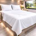 Cottington Lane RV King Sheets 100% Egyptian Cotton, RV King 72" x 80" Premium Quality 4 Piece Sheet Set for Campers & Motorhomes, High Thread Count White Solid with 6-10" Deep Pocket