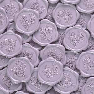 UNIQOOO Wax Seal Stickers - Eucalyptus Wedding Invitation Envelope Seal Stickers, 50 Pcs Self- Adhesive Mauve Stickers, Perfect for Invitation, Christmas, Gift Wrapping, Party