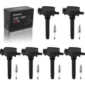 RANSOTO UF648 Ignition Coil Pack with Iridium Spark Plug 97390 Compatible with 3.6L Chrysler 200 300 Town & Country Dodge Challenger Charger Durango Grand Caravan RAM 1500 ProMaster Jeep Wrangler