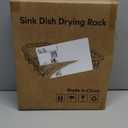 JASIWAY in Sink Dish Drying Rack, Expandable Stainless Steel Dish Drainers for Kitchen Sink, Over Sink Dish Drying Rack with Utensil Holder, 13.4''~16.9''D x 11.8''W, Black