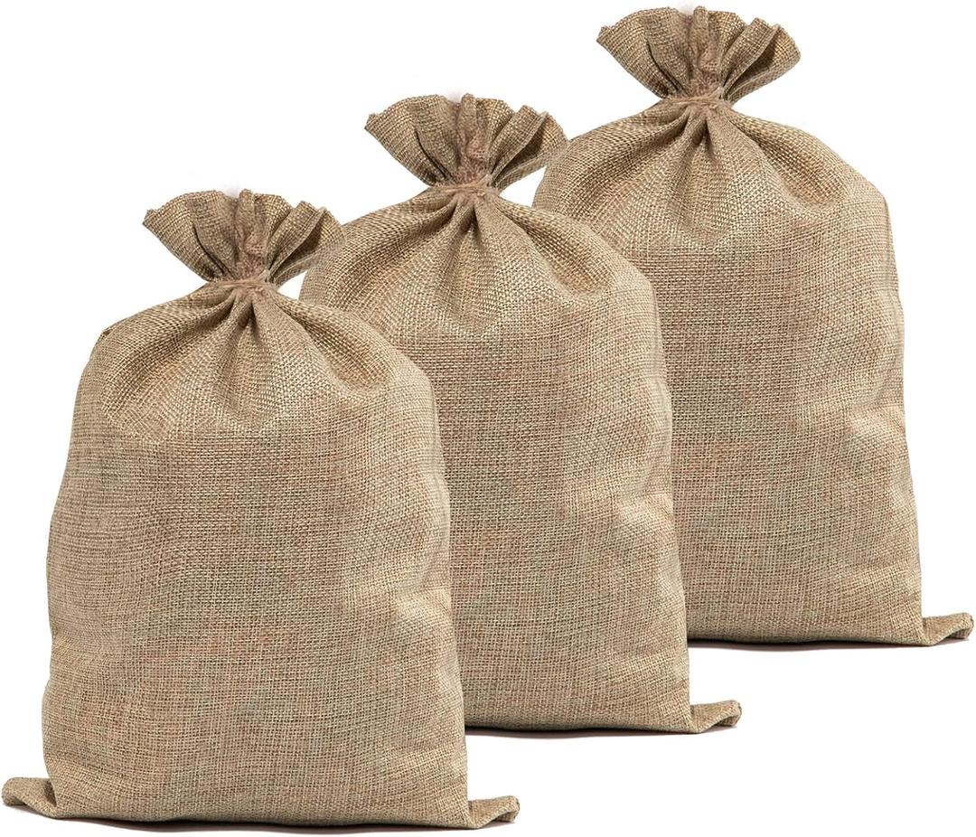 Burlap Bags- 20"x 30" Natural Jute Burlap Sacks, Reusable Plant Grow Bags Root Vegetable Holders Strong Potato Sacks for Gardening Planting Food Storage