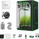 VIVOSUN GIY 4x4 Grow Tent Kit Complete, 4x4 Ft. Grow Tent Complete System with VS1000 Led Grow Light 6 Inch 440CFM Inline Fan Carbon Filter and 8ft Ducting Combo, 48"x48"x80"
