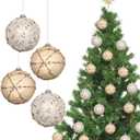 RoseCraft 3.14"/80MM Christmas Ball Ornaments, 12PCS Shatterproof Christmas Tree Hanging Decorations, for Rustic Farmhouse Home Party Indoor Thanksgiving Xmas Vase Bowls Filler Centerpiece Decor.