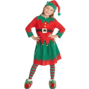 Morph Elf Costume for Kids, Elf Outfit for Kids, Christmas Outifts for Girls, Christmas Costumes Girls (Small)