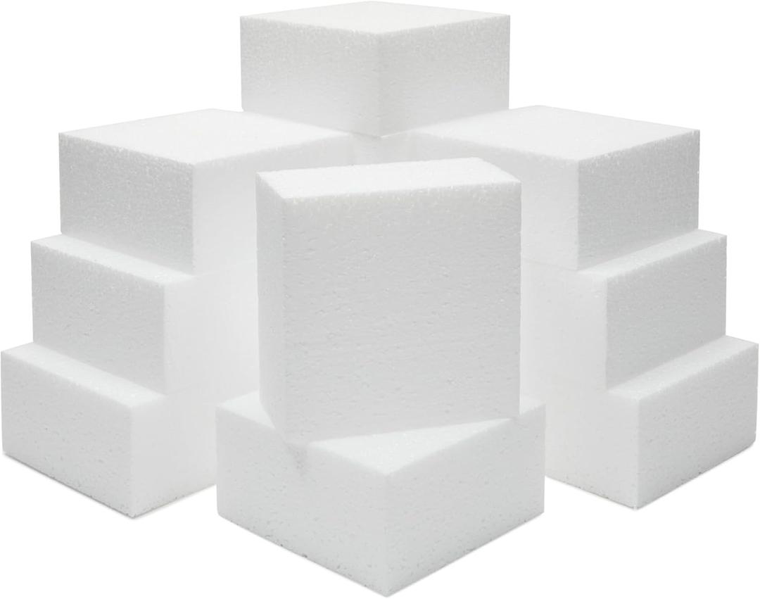 Juvale Foam Blocks - 12-Pack, 4 x 4 x 2 in White - Floral Foam for Flower Arrangements, Crafts & Floral Arrangement Supplies