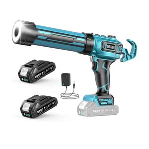 SEESII Electric Caulk Gun, Cordless Caulking gun w/2 x 2.0Ah Batteries, Battery Power Caulking Gun with Brushless Motor & LED Light, Filling and Sealing for Doors Floors Walls Window, 10 Oz