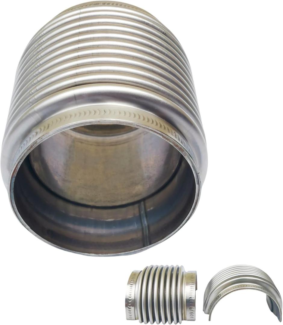 3.0" ID Exhaust Flex Bellows, 100% Stainless 4.0" LONG Flex Joints & Connectors