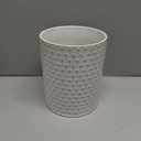 LE TAUCI Utensil Holder for Kitchen Counter - 7.1" Large Ceramic Kitchen Utensil Holder, Embossed Cooking Utensil Crock for Spatula, Spoon - Farmhouse Kitchen Decor & Organizer, White, Clover