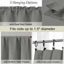 Simplebrand Light Grey Short Cafe Curtains Tier 24 Inch Length 2 Panels Set, Modern Solid Blackout Small Window Cafe Curtains for Bathroom, Basement, Cabinet, Camper, Light Grey, Each 30"Wx24"L Inches