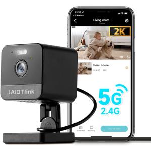 2K 2.4G/5G Dual-Band Security Camera Indoor, Plug-in Cameras for Home Security, Baby/Pet WiFi Camera with Phone App, Smart Night Vision, Motion Detection, 2-Way Talk (Black)