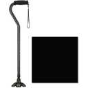 Nova Joy Designer Offset Quad Cane for Seniors - Unisex Adjustable Lightweight Walking Aid with Foam Handle, Wrist Strap and Anti-Rattle Lock - Essential Mobility Support - Black