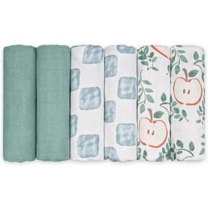 GLLQUEN BABY Receiving Blanket Boy Cotton Muslin Swaddle Blankets Girl Newborn Squares Breathable & Soft Thin Baby Blankets Cloths Double Absorbent Infant Swaddling Wrap 