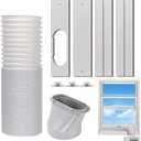 Kxuhivc Portable Air Conditioner Window Vent Kit, Adjustable Window Seal with 5.9 Inch Diameter, 59 Inch Length Exhaust Hose for A/C Unit Universal for Sliding Horizontal or Vertical Window, ( Only Pipe only)