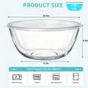 KEUYE Large Glass Bowl For Bread Making,4.7Qt(4500ml),Dishwasher Safe,Glass Bowl For Sourdough Bread Proofing,With Lid