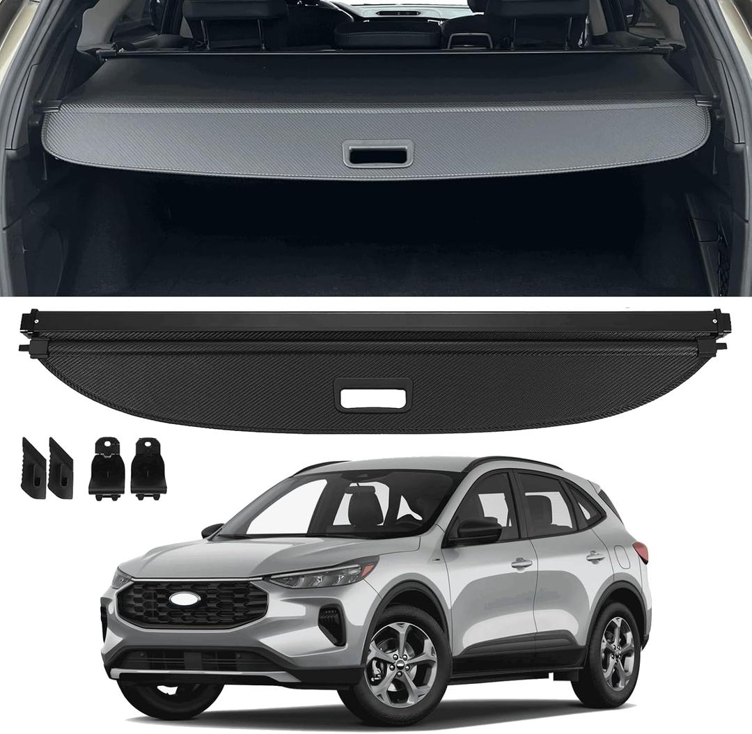 Retractable Trunk Cover Compatible with 2022-2025 Ford Escape Cargo Cover Rear Trunk Security Cover Ford Escape Accessories Privacy Screen Cover