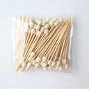Natural Wood Beaded Bamboo Picks 12cm | 100pcs Appetizer