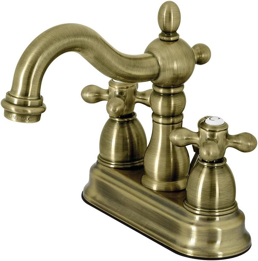 Kingston Brass KB1603AX 4 in. Centerset Bathroom Faucet, Antique Brass,4-Inch Center