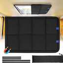 RV Skylight Window Shade, 23 " (L) x 15 " (W), Foldable Magnet RV Blackout Cover, UV Rays Protection Camper Trailer Fan Vent Cover, Waterproof Thickened Oxford Fabric (Black)