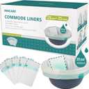 Commode Liners with Absorbent PadsValue Pack 25 Count Universal FitDisposable Bedside Commode Liners and Pads for Adult Portable Toilet(25Bags + 25Pads)