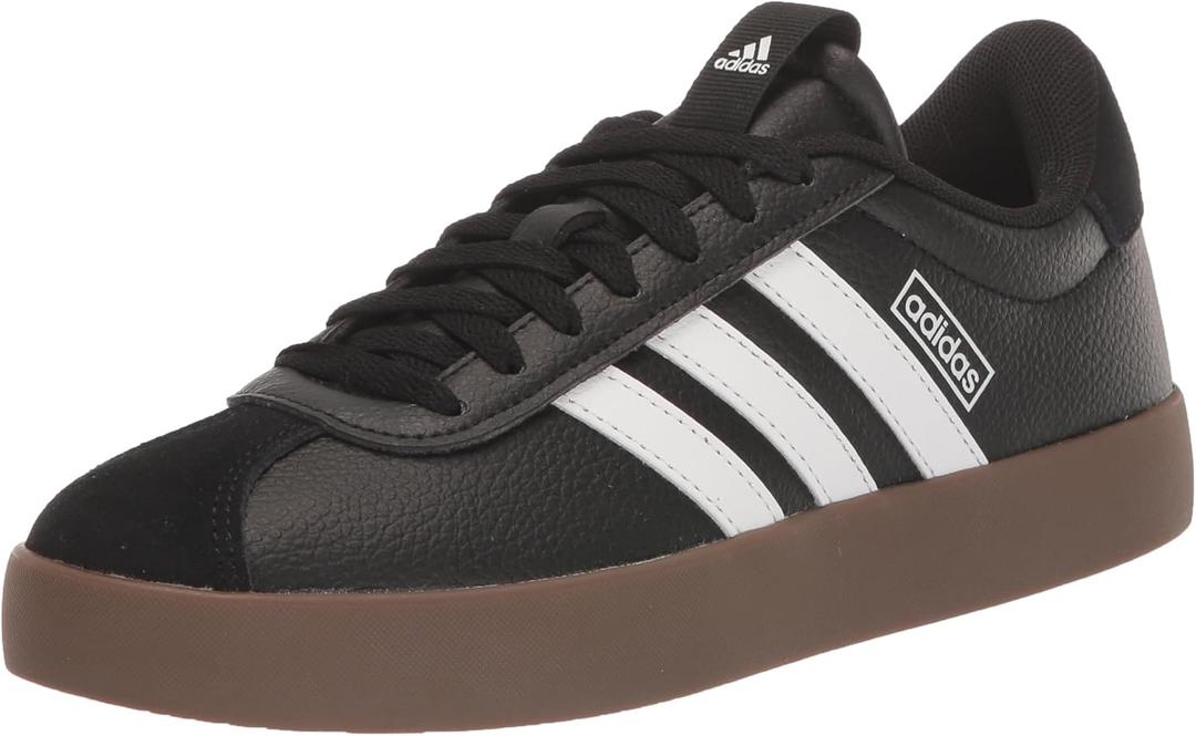 adidas Womens VL Court 3.0 Sneaker (6.5, Black/White/Gum)