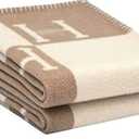 Fcteap h Blanket Soft Throw Blanket Faux Fleece Cashmere Plaid Warm Shawl Thick Knitted Plush Cozy Comfy for Women Throw Blanket for Sofa Couch Bed Queen King Size 55x66 in (Khaki)