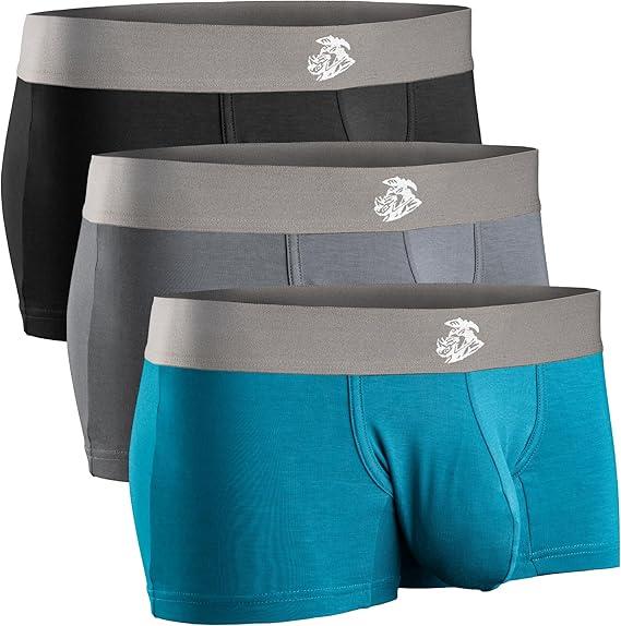 Nylon 7in Boxer Briefs No Fly 6pk Black/Blue/Gray, Size L