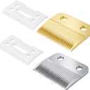 Clippers Blades Replacement Compatible with Wahl 30-15-10(#1037-400),Professional Animal Standard Adjustable Blade Set,Ceramic Dog Blade Set,2 Set(Gold/Silver)