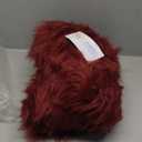 duduta Burgundy Faux Sheepskin Runner Rug 2x6 ft, Fluffy Shag Fur Couch Covers Dresser Runner Washable